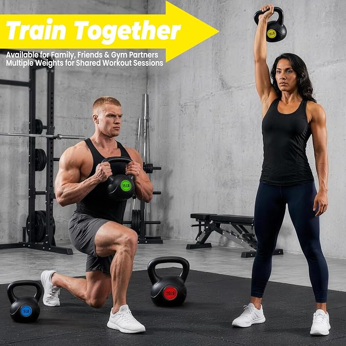 HULKFIT Kettlebell Sets Wide Grip or 4-Piece Kettlebells Exercise Fitness Weight Set
