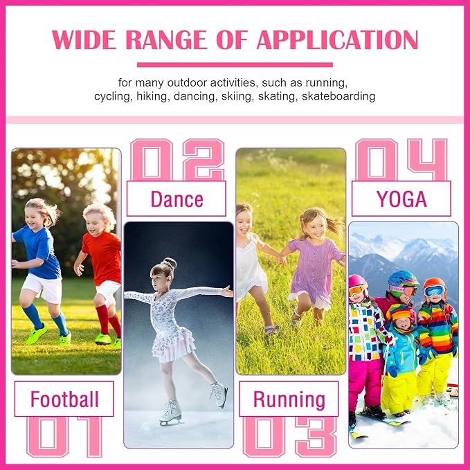 Tarpop 2 Pairs Kids Ankle Brace Set Foot Support Stabilizer Wraps Protector Guard Knitted Ankle Sleeve Sock Support Compression Socks for Injury Prevention(Pink,Black,Medium)