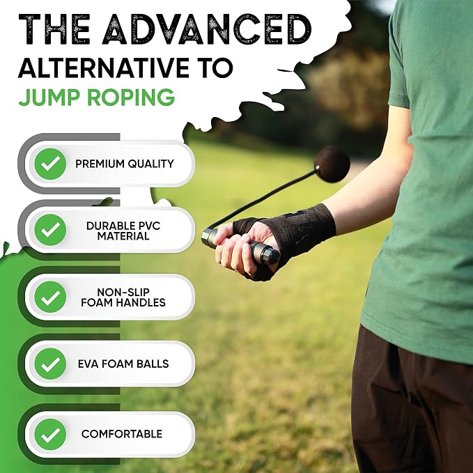 Bod Ropes Cordless Jump Rope Beachbody MBF - Adjustable Length Ropeless Jump Rope For Beachbody - Emulate Weighted Jumprope Indoors - Cordless Jumping Rope Great For Improving Fitness In Small Spaces