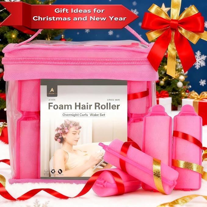 60 Pieces Foam Sponge Hair Rollers - Hair Styling Curlers for Hair Curls (2.8x0.79inch, Pink)