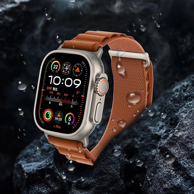 Alpine Nylon Sport Bands Compatible with Apple Watch Ultra Band 49mm 46mm 45mm 44mm 42mm Men Women, Stretch Loop Strap with D-Hook for iWatch Series 10 Ultra SE 9 8 7 6 5 4 3 2 1 (Terracotta, 38mm/40mm/41mm/42mm(Series 10))