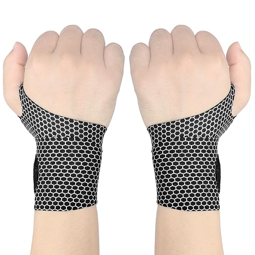 YUNYILAN 2 Pcs Ultra-Thin Wrist Brace Support for Carpal Tunnel, Pain Relief, Arthritis, Tendonitis, Elastic Wrist Wraps Right and Left Hands - Compression and Support for Fitness (Black)