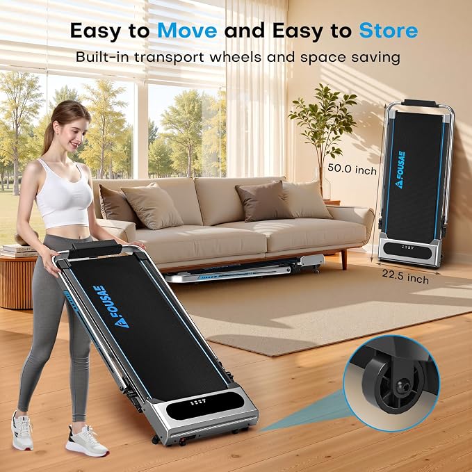 5 in 1 Foldable Treadmill, 7.5 MPH Treadmills for Home with App Compatible, Treadmill with 10% Incline, 3.0HP Brushless Drive, Remote Control and LED Display, 12 HIIT Programs, 400 LBS Capacity