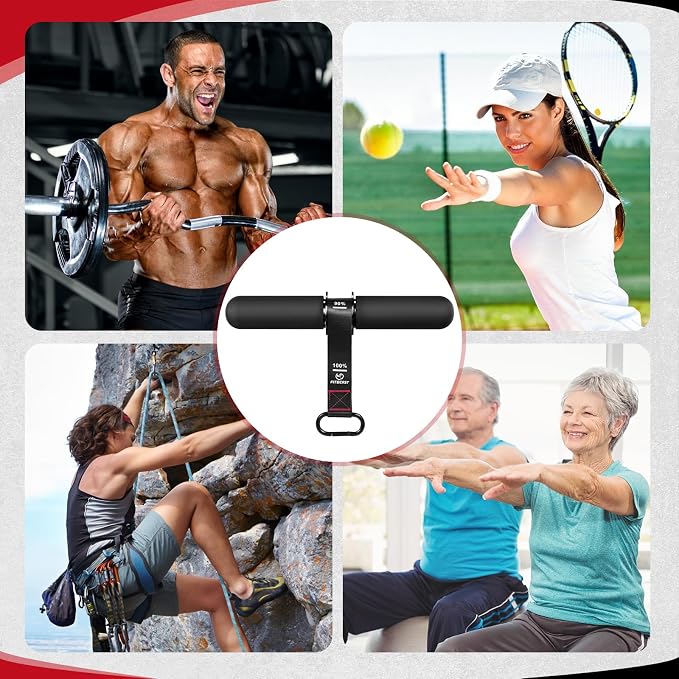 FitBeast Forearm Strengthener & Forearm Exerciser, Wrist Roller | Forearm strength trainer with thick handle and adjustable strap. Ideal for grip strength, muscle building and rehabilitation.