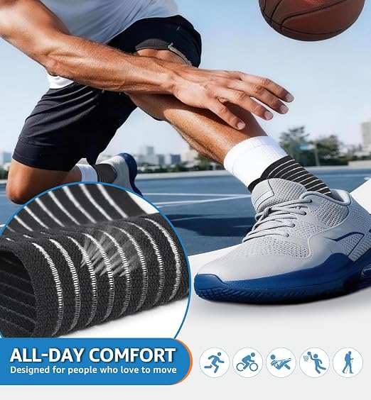 Ankle Brace 2 Pack, Adjustable Compression Support Wrap for Men & Women – Ideal for Sprains, Plantar Fasciitis, Tendonitis, Arthritis – Breathable, Fits in Shoes for Running Sports Gym (Black)