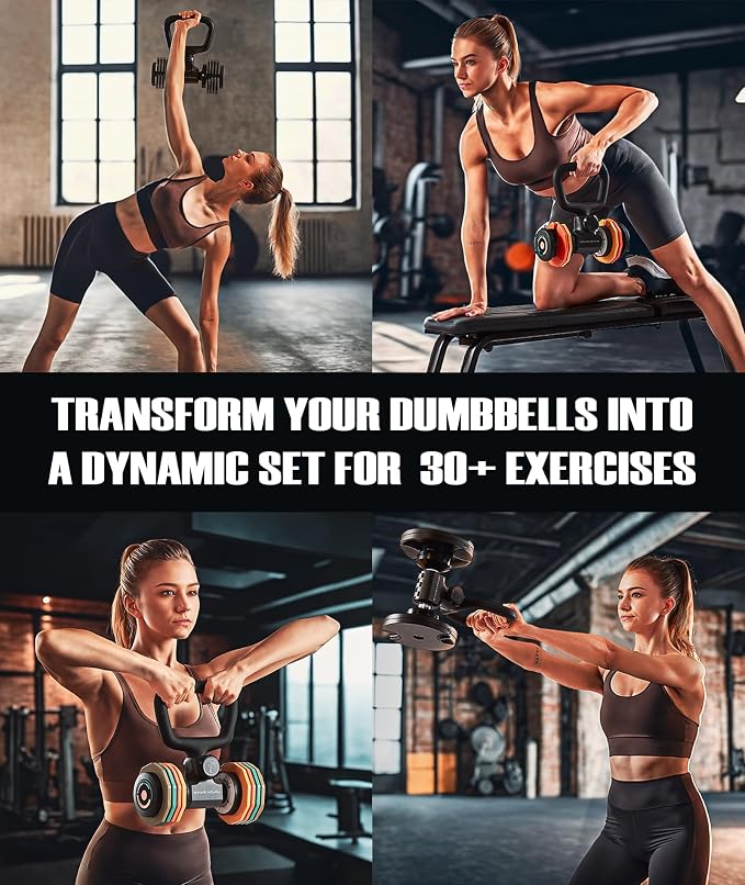 Flexible Dumbbell Converter - 260 LBS Weight Capacity Adjustable Alloy Steel Bar丨Convert Dumbbells to Barbell, Enhanced Compatibility for Wide Range of Dumbbells for Home Weight Lifting