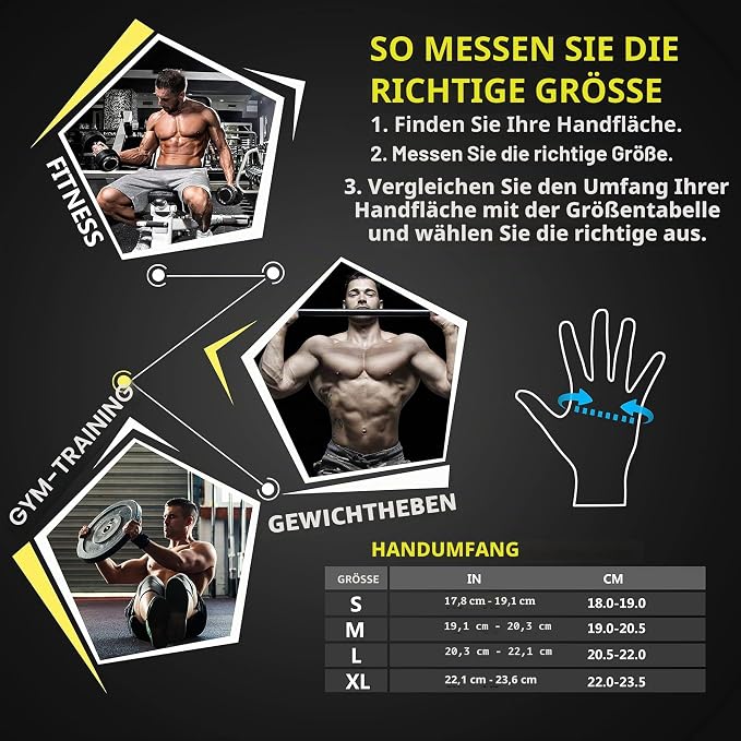 ihuan Ventilated Weight Lifting Gym Workout Gloves with Wrist Wrap Support for Men & Women, Full Palm Protection, for Weightlifting, Training, Fitness, Hanging, Pull ups
