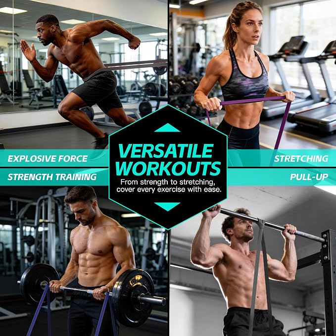 Pull Up Bands, Resistance Bands Set, Exercise Workout Bands for Men & Women, Ideal for Body Stretching, Physical Therapy and Muscle Training