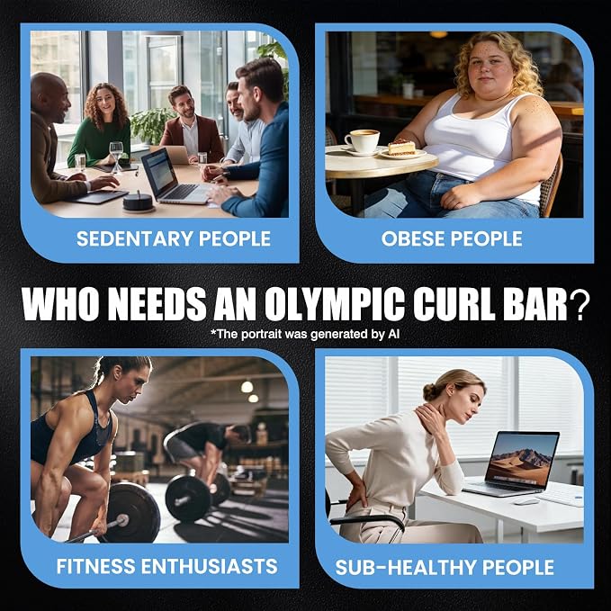 47” Solid Steel Olympic Curl Bars, 500LB | EZ and Super EZ curl bars with knurled grips, rotating sleeves, solid steel build, and 2-inch Olympic plate compatibility
