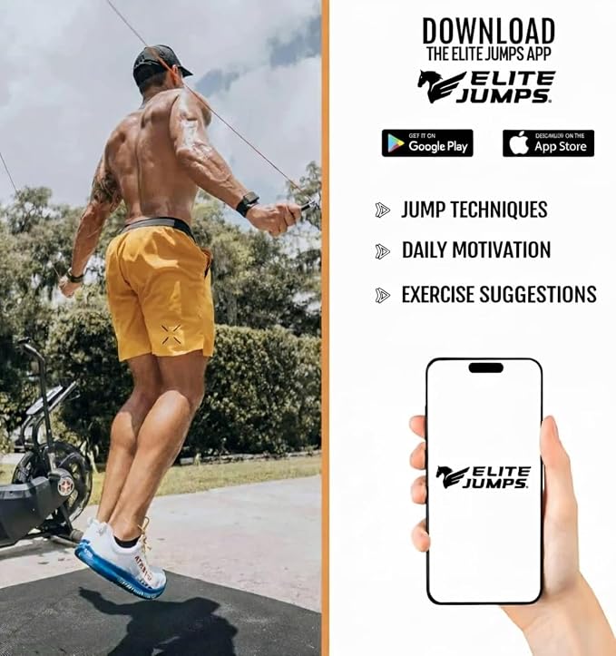 Elite Jumps Muay Thai 2.0 Weighted Jump Rope for MMA, 1.1 lbs, 8 ft | Heavy resistance rope for Muay Thai, MMA and boxing. Ball-bearing handles. Intermediate to advanced.