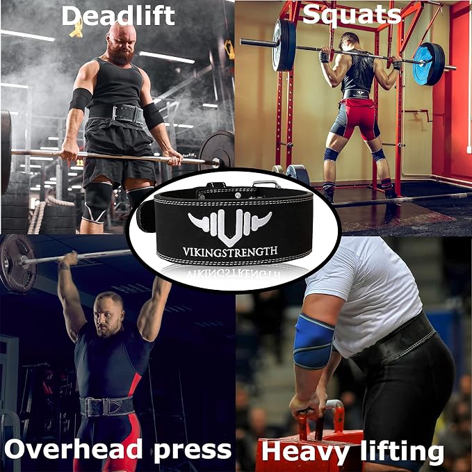 Premium Weight Lifting Belt with Lifting Straps, Gym Weightlifting Belt for Men and Women, perfect for Squat, Powerlifting, Crossfit and Deadlifting M-4XL + V-Strength Workout App