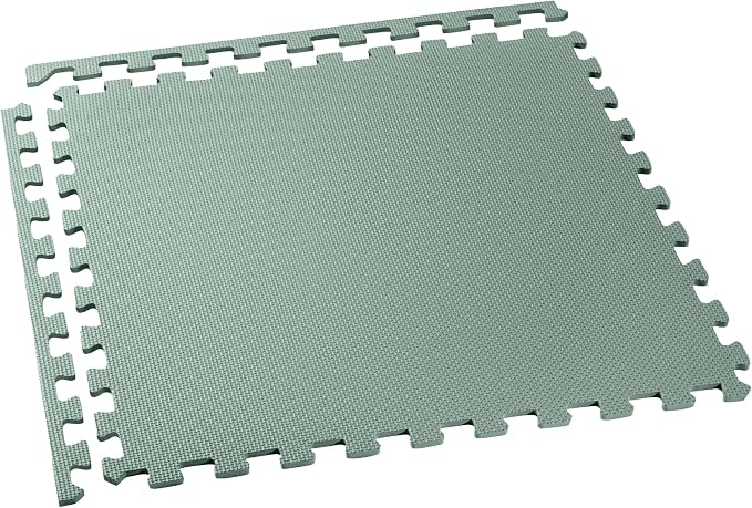We Sell Mats 1/2" Thick Multipurpose EVA Foam Exercise Floor Mat, Interlocking Tiles, Anti-Fatigue for Home or Gym, 24 in x 24 in, 6 Tiles, Sage