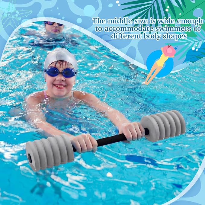 Soulchen Long Aquatic Exercise Dumbbells Pool Exercise Foam Water Weights Dumbbell Aquatic Pool Barbells with High Density EVA Foam for Swim Water Aerobics Workouts Loss