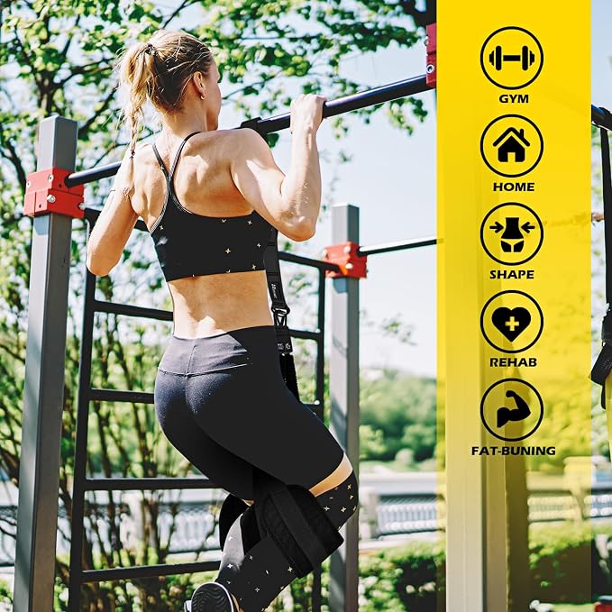 HOXWC Pull Up Assistance Bands, Adjustable Heavy Duty Resistance Band for Pull Up, 3 Pull Up Bands, Comfortable Fabric Feet/Knee Rest, Assistance Bands for Pull-Up, Home Fitness, Body Stretching