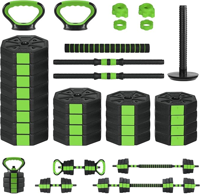 Garvee Adjustable Dumbbell Set, 44/66/88Lbs Free Weight Set with Connector, 4 in 1 Gym Set Used as Kettlebell, Dumbbell, Push up Stand, Weight Plate, Home Gym Weight Dumbbells Set, Fitness Exercises