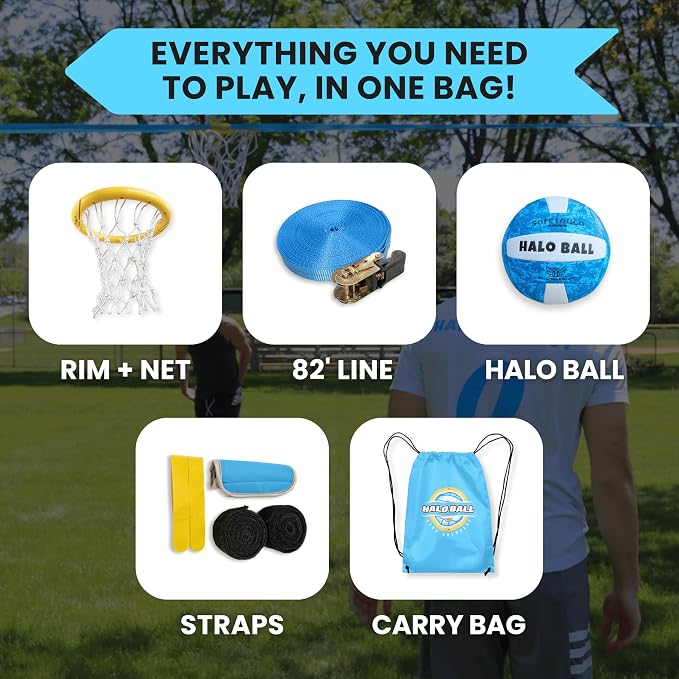 Portable Basketball Hoop with Adjustable Height - Play Floating Outdoor Yard Game at Beach, Lawn, Backyard, Pool, Grass - New Sport for Boys, Girls, Family