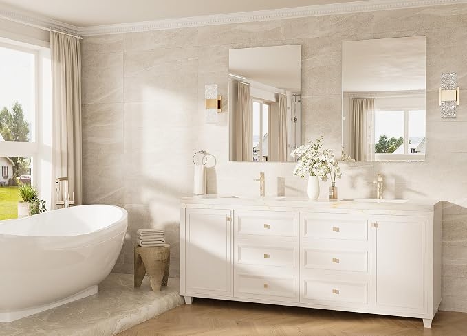 TokeShimi 24x36 Frameless Bathroom Mirror, Vanity Bathroom Mirror for Wall Shatterproof Modern Rectangle Mirrors for Bedroom, Living Room, Entryway, Home Gym, Entryway