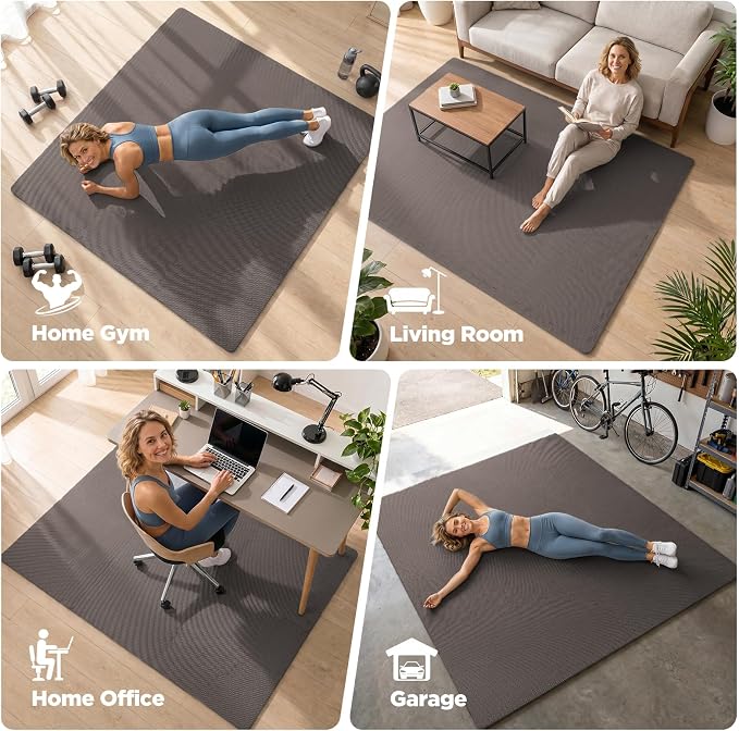AIRHOP 18 PCS Gym Floor Mat, EVA Foam Puzzle Gym Mat, High-Density Interlocking Foam Floor Tiles for Home Gym, Play Workout Garage Kitchen Flooring 12.6"x12.6"x0.4"