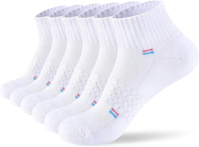 IRAMY Light Compression Socks for Women Arch Support Athletic Cushioned Anti-Blister Comfort Running Ankle Socks 3/5 Pairs