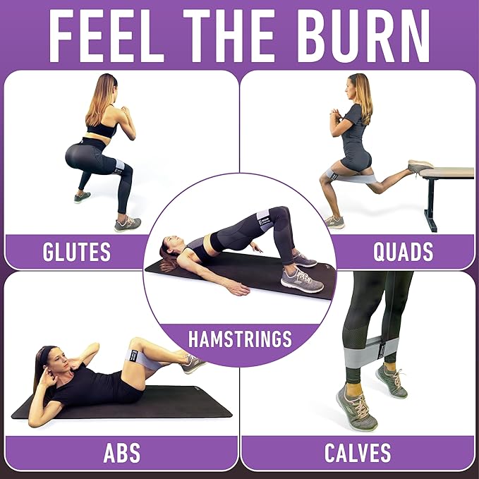 Resistance Bands for Working Out with Workout Bands Guide. 4 Booty Bands for Women Men Fabric Elastic Bands for Exercise Bands Resistance Bands for Legs Bands for Working Out Hip Thigh Glute Bands Set