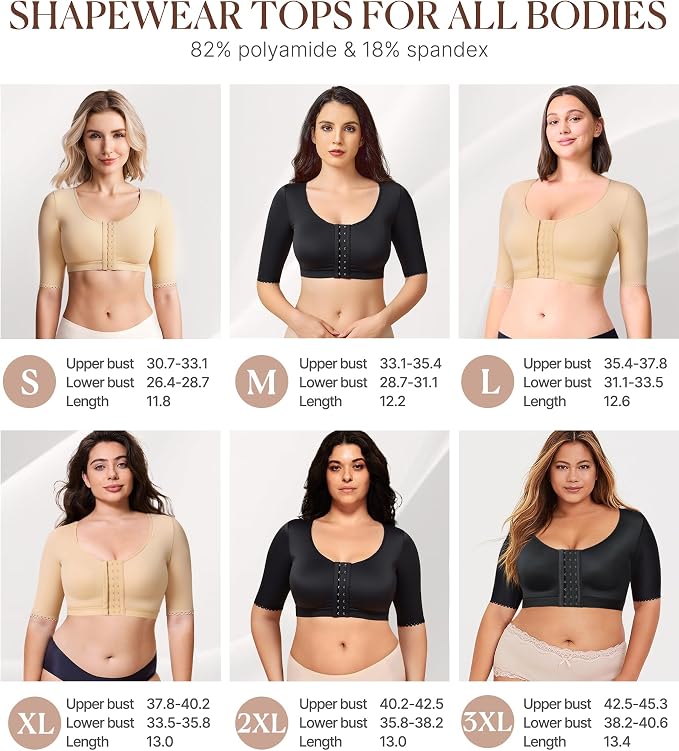 BRABIC Shaper Tops for Women Arm Compression Post Surgery Front Closure Bra Tank Top Shapewear