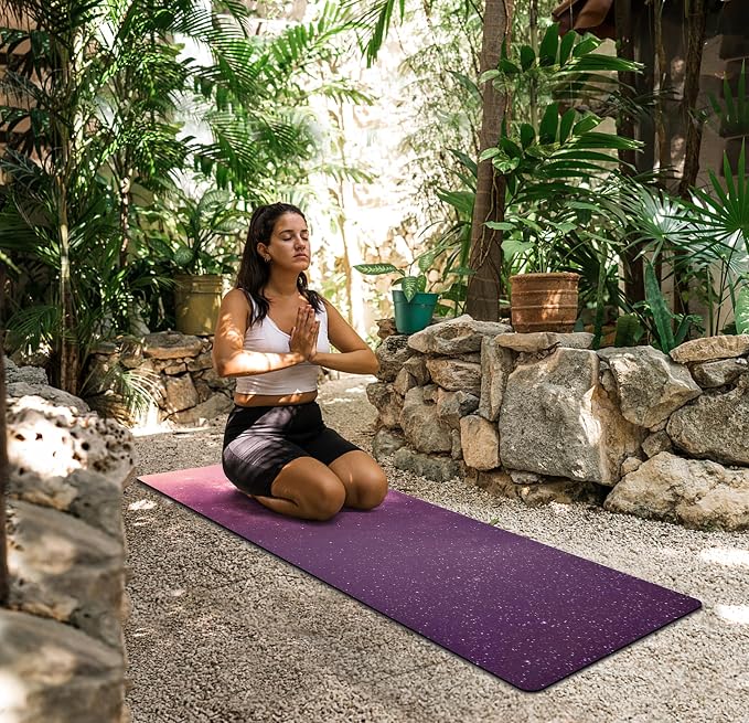 nuveti Printed Travel Yoga Mat 1/16 Inch Thick Non Slip Fitness Workout Mat | with Carrying Bag, Foldable Lightweight Suede & Natural Rubber Yoga Mat for Yoga Pilates and Fitness 72" L x 24" W x 1.5mm