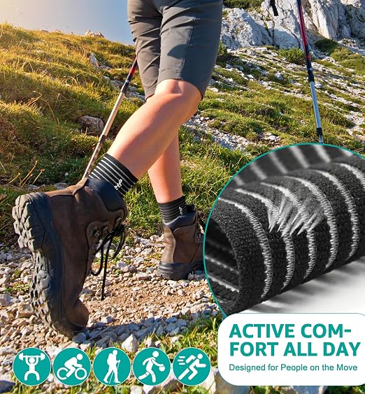 Foot & Ankle Brace 2 Pack, Adjustable Compression Wrap for Men & Women – Helps with Sprains, Plantar Fasciitis, Achilles Tendonitis, Arthritis, Running, Sports, Gym – Fits in Shoes (Black)