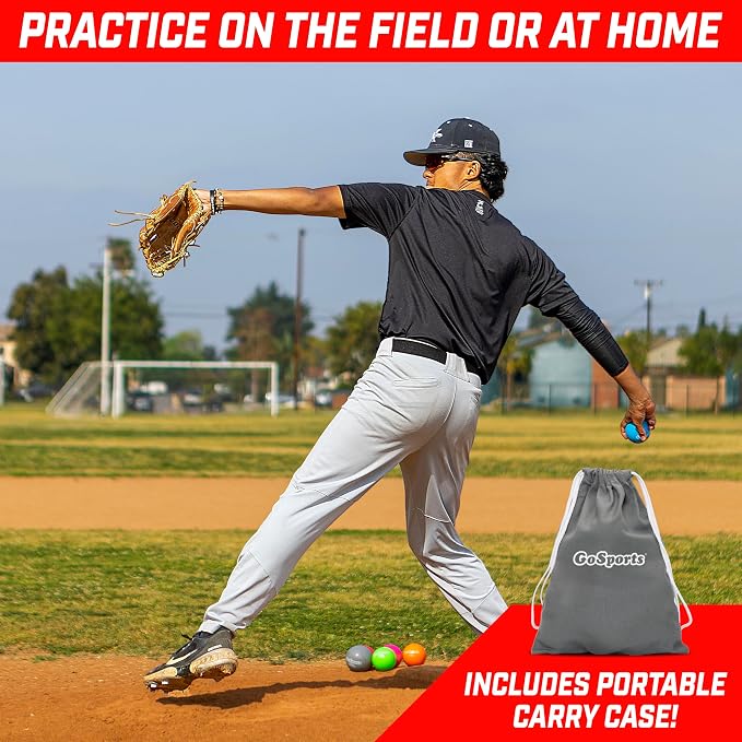 GoSports Plyometric Weighted Balls for Baseball & Softball Training 6 Pack - Choose Pro or Elite Set