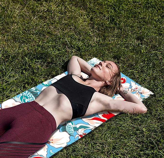 nuveti Yoga Mat Print Extra Thick TPE Non Slip Fitness Exercise Mat with Carrying Bag,72"x24" Extra Thick 6MM Exercise & Workout Mat for Yoga, Pilates Fitness and Floor Exercises