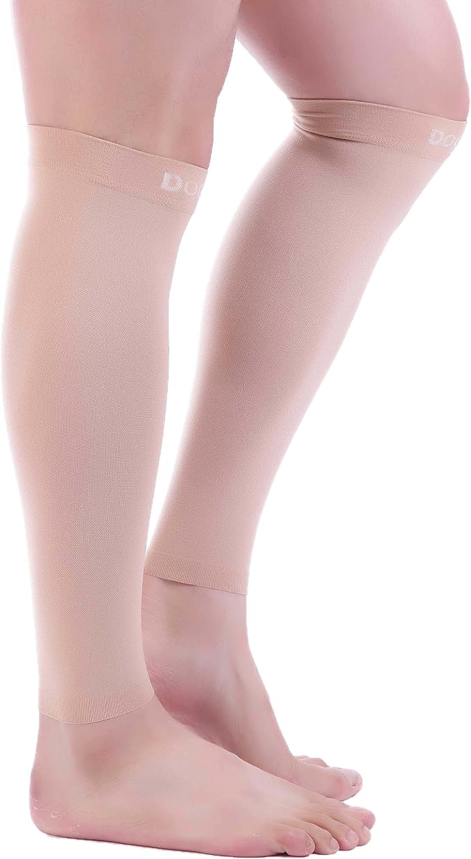 Doc Miller Compression Calf Sleeve for Men & Women, 20-30mmHg | Graduated Support for Running, Shin Splints, Calf Strain, Knee High, Small to 6XL Plus Size