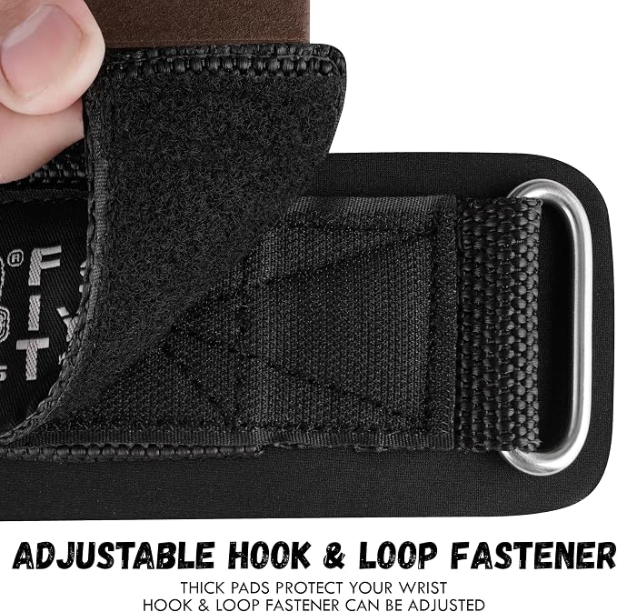 Weight Lifting Rod Hooks Heavy Duty Wrist Wraps Power Weight Lifting Training Gym Grips Straps Set of 2