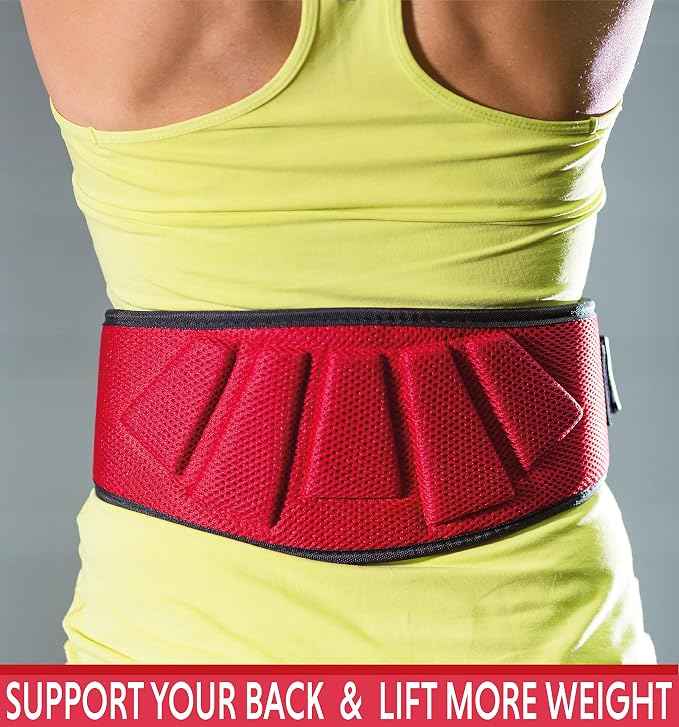 Weight Lifting Belt - Workout Belts for Weightlifting, Powerlifting, Bodybuilding, Strength Training - Back Support for Men & Women - For Squats, Clean, Lunges, Deadlift, Bench Press