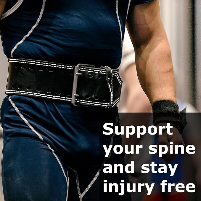 Premium Weight Lifting Belt with Lifting Straps, Gym Weightlifting Belt for Men and Women, perfect for Squat, Powerlifting, Crossfit and Deadlifting M-4XL + V-Strength Workout App