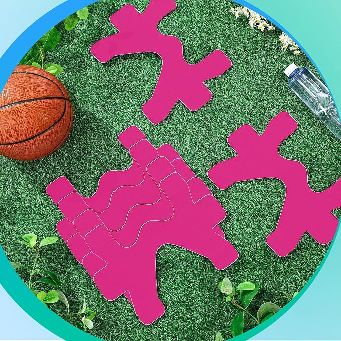 16 Pcs Precut Kinesiology Tape for Ankle Cotton Breathable Elastic Athletic Tape Pain Relief Minimize Ankle Sprain Provides Support and Stability for Ligament and Muscle Marathon Use(Pink)