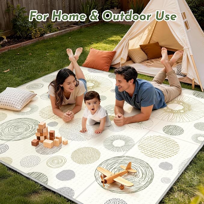 Extra Large Baby Play Mat - Reversible Baby Floor Mat 79x71, Foldable Baby Foam Playmat for Floor, Non-Slip & Thick Baby Play Mat for Floor, Crawling Mat Perfect for Babies, Infants and Toddlers