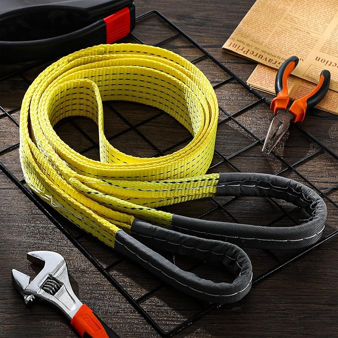 4 Pcs Lift Sling Straps Heavy Duty Web Slings Straps Polyester Nylon for Hoist Car Outdoor Using
