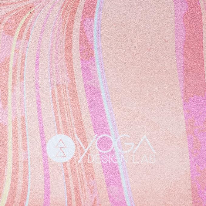 YOGA DESIGN LAB | The Combo Yoga Mat | 2-in-1 Mat+Towel | Eco Luxury | Ideal for Hot Yoga, Power, Bikram, Ashtanga, Sweat | Studio Quality | Includes Carrying Strap!