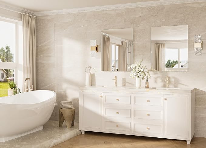 24x30 Frameless Bathroom Mirror, Vanity Bathroom Mirror for Wall Shatterproof Modern Rectangle Mirrors for Bedroom, Living Room, Entryway, Home Gym, Entryway