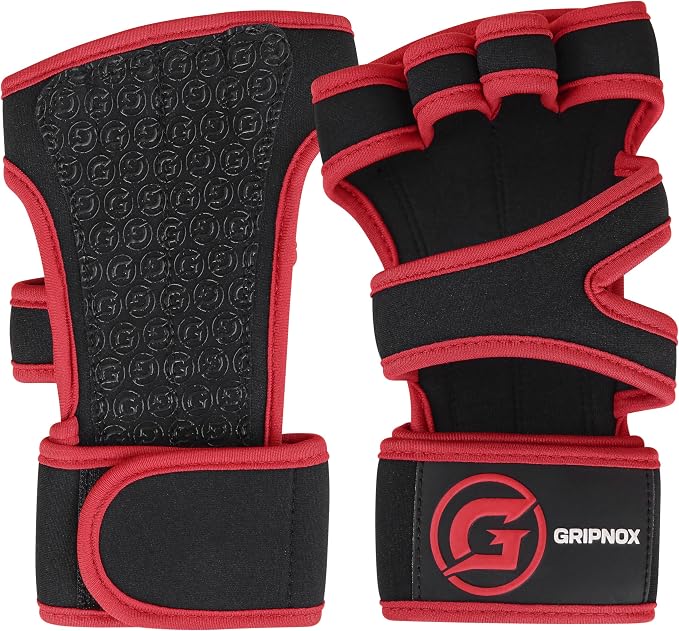 Ventilated Weight Lifting Gloves for Men & Women with Wrist Wrap Support – Padded Fingerless Gym Workout Gloves with Non-Slip Grip for Fitness, Weightlifting & Cross Training