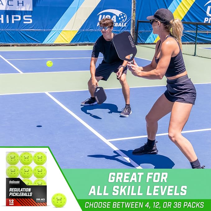 GoSports GS 40 Pickleball Balls - 4, 12, or 36 Pack of Regulation USAPA Pickleballs