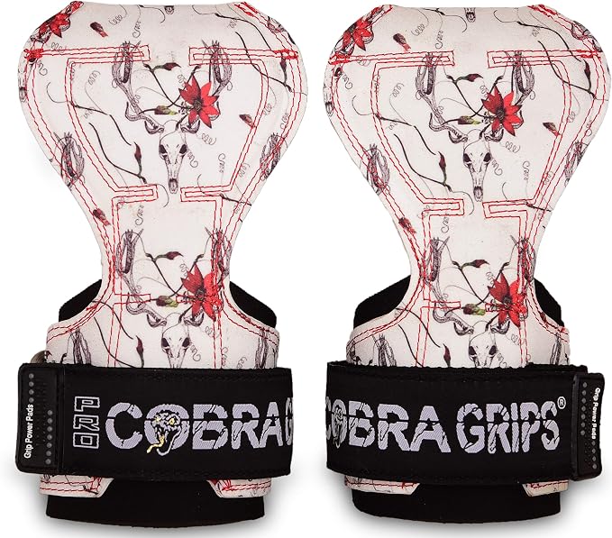 Cobra Grips Weight Lifting Gloves with Adjustable Neoprene Padded Wrist Wraps - Heavy Duty Alternative to Power Lifting Hooks for Deadlifts