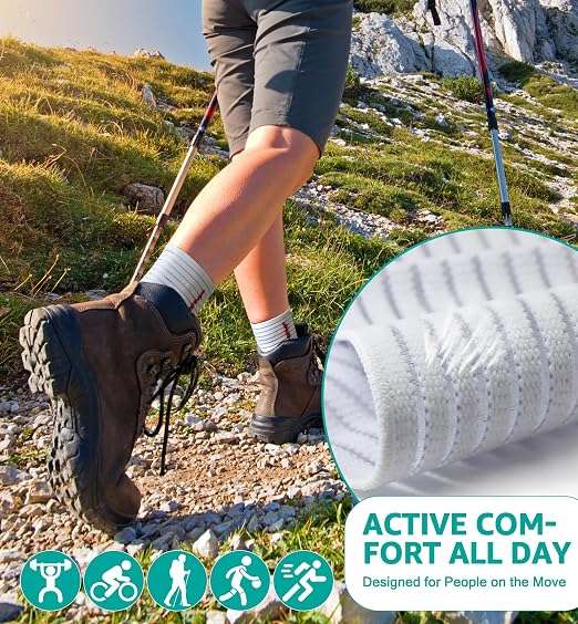 Foot & Ankle Brace 2 Pack, Adjustable Compression Wrap for Men & Women – Helps with Sprains, Plantar Fasciitis, Achilles Tendonitis, Arthritis, Running, Sports, Gym – Fits in Shoes (White)