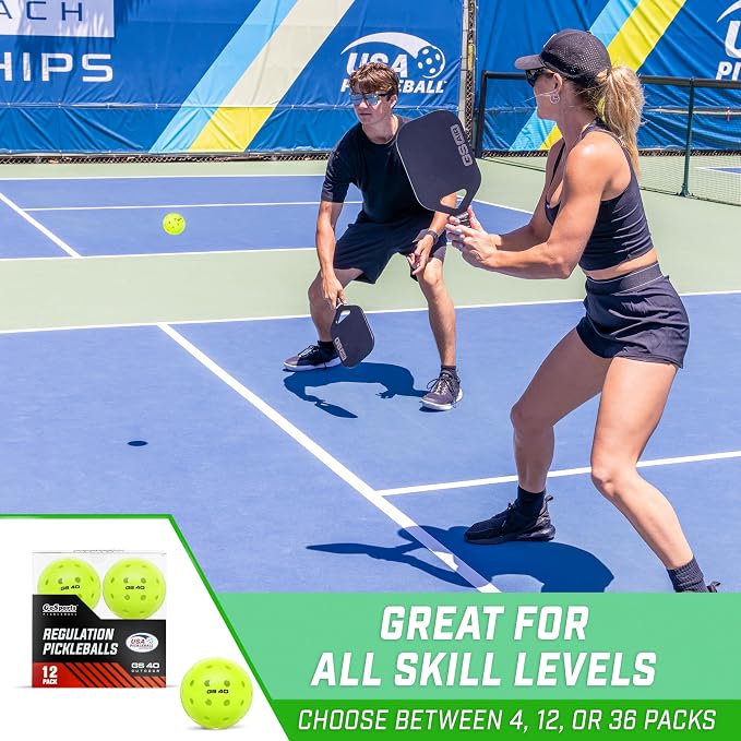 GoSports GS 40 Pickleball Balls - 4, 12, or 36 Pack of Regulation USAPA Pickleballs