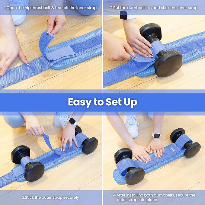Hip Thrust Belt, Balency Hip Thrust Belt for Dumbbells Heavy, Booty Belt for Hip Thrust, Slip-Resistant Padding Hip Thrusts Belt for Gym or Home Workouts, Hip Thrust Band for Dumbbell Kettlebell Plate