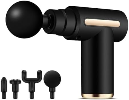 Portable Massage Gun Deep Tissue,Percussion Handheld Muscle Massager Tool, Ideal Gifts for Home & Travel (Black)