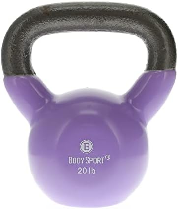Body Sport Cast Iron Vinyl Coated Kettlebells – Kettlebell for Weight Lifting – Strength Training Kettlebell – Professional Fitness for Gym & At Home