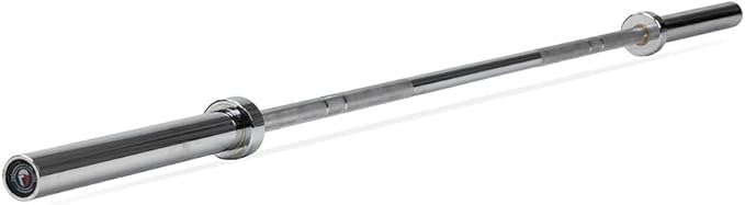Titan Fitness Performance Series 20 KG Olympic Bar, 700 LB Capacity, 28mm Shaft, Chrome Finish, Bronze Bushings and Precision Medium Volcanic Knurling, Olympic Strength Training Barbell