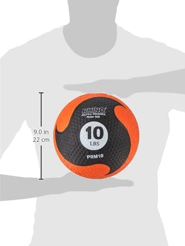 Champion Sports Rhino Elite Medicine Ball – Textured Surface, Superior Grip, Hollow Synthetic Rubber for Consistent Bounce & Durability, Multiple Weights & Colors - Optional Rebounder Sold Separately