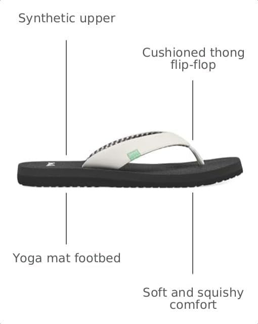 Sanuk Yoga Mat II | Flip Flops for Women | Yoga Sandals For Women | Women's Beach Sandals | Memory Foam Footbed