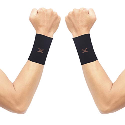 THX4COPPER Compression Wrist Sleeve-Copper Infused Wrist Support for Men &Women-Improve Circulation and Recovery(1 Pair)